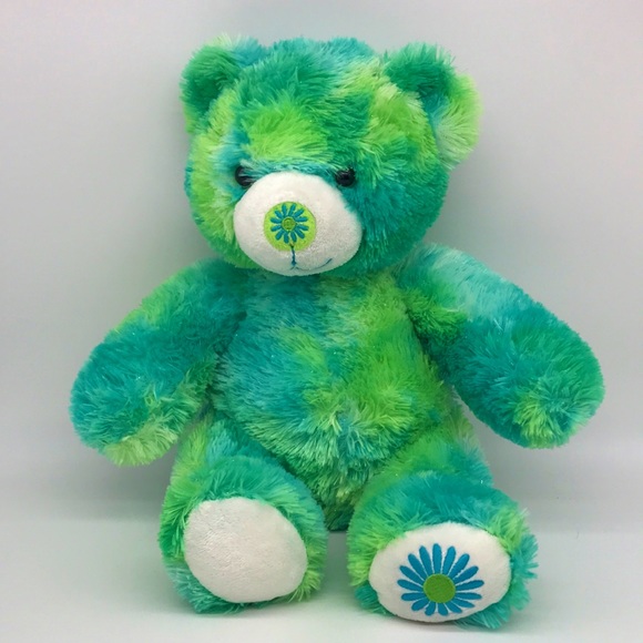 Build-A-Bear Sparkle Bear Flower nose and foot accent Green and aqua - Picture 1 of 11